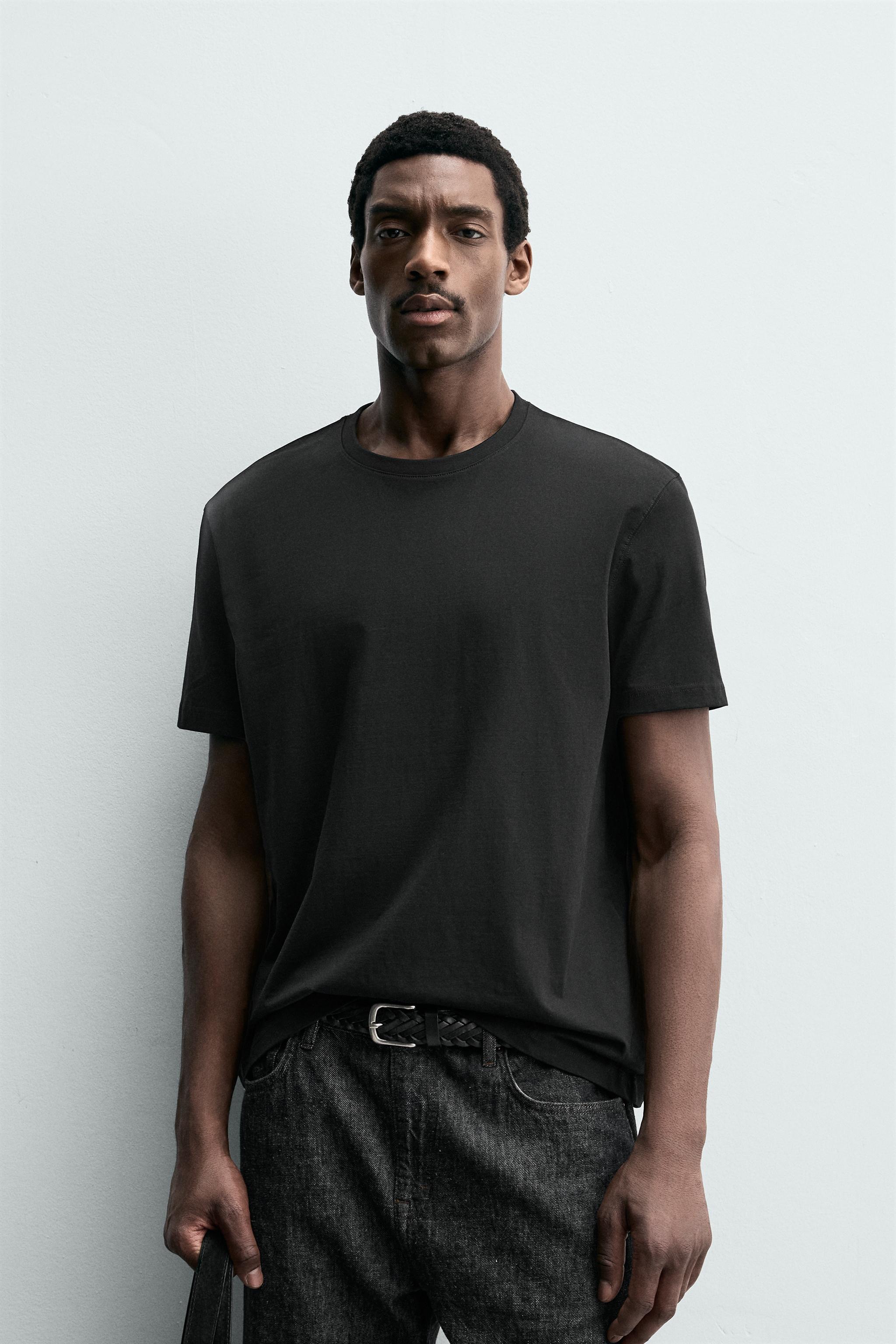 Мужские футболки Zara 3-PACK MEDIUM WEIGHT BASIC T-SHIRTS /02 — фото 5