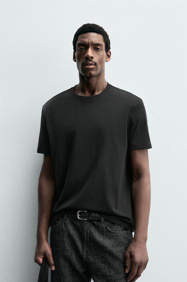 КОМПЛЕКТ 3 ТЕНИСКИ, СРЕДНО ТЕГЛО, БАЗОВ МОДЕЛ - Черен от Zara