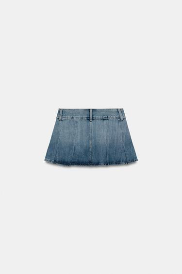 TRF DENIM PLEATED SKIRT - Light blue by Zara - Image 4