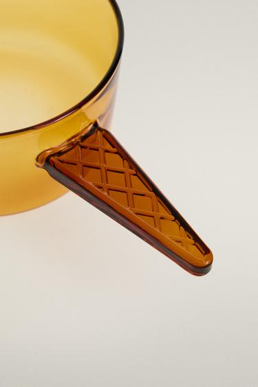 BOL EN BOROSILICATE GLACE AVEC ANSE - Jaune de Zara - Image 1
