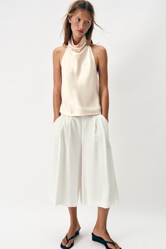 SATIN EFFECT HALTER TOP from Zara - $39.90