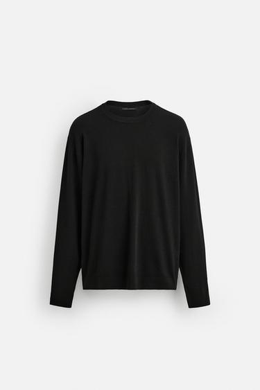TEXTURED VISCOSE BLEND SWEATER - Black by Zara