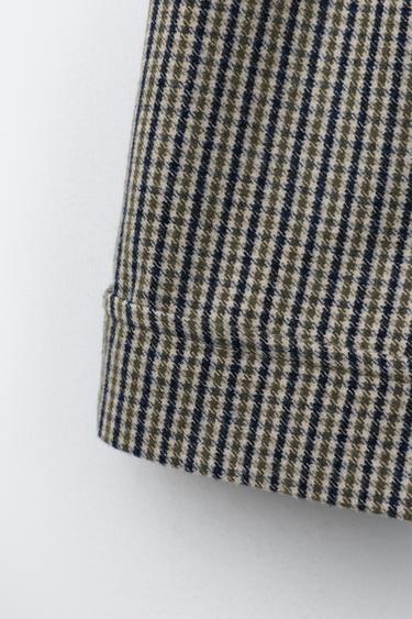 SHORT IMPRIMÉ À CARREAUX - Kaki de Zara - Image 3