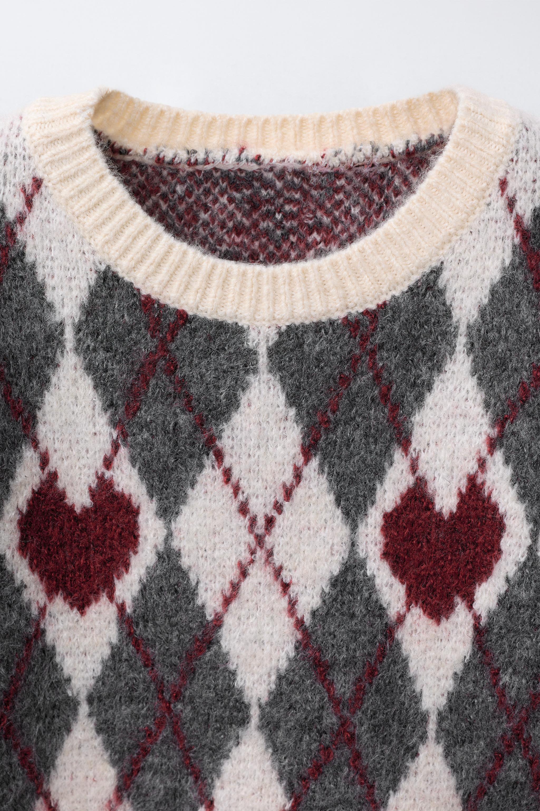 KNIT JUMPER WITH DIAMONDS AND HEARTS