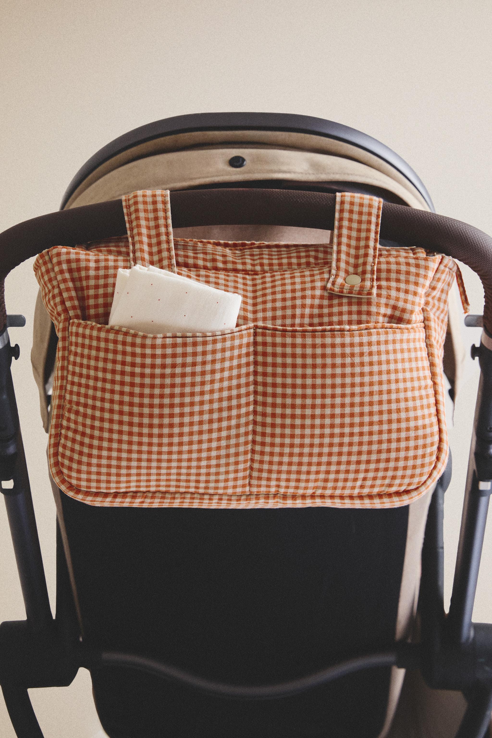 VICHY BABY BASKET BAG — Dark orange