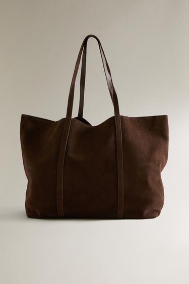 Zaras SHOPPER-VÄSKA I MOCKA - Chokladbrun - Bild 0