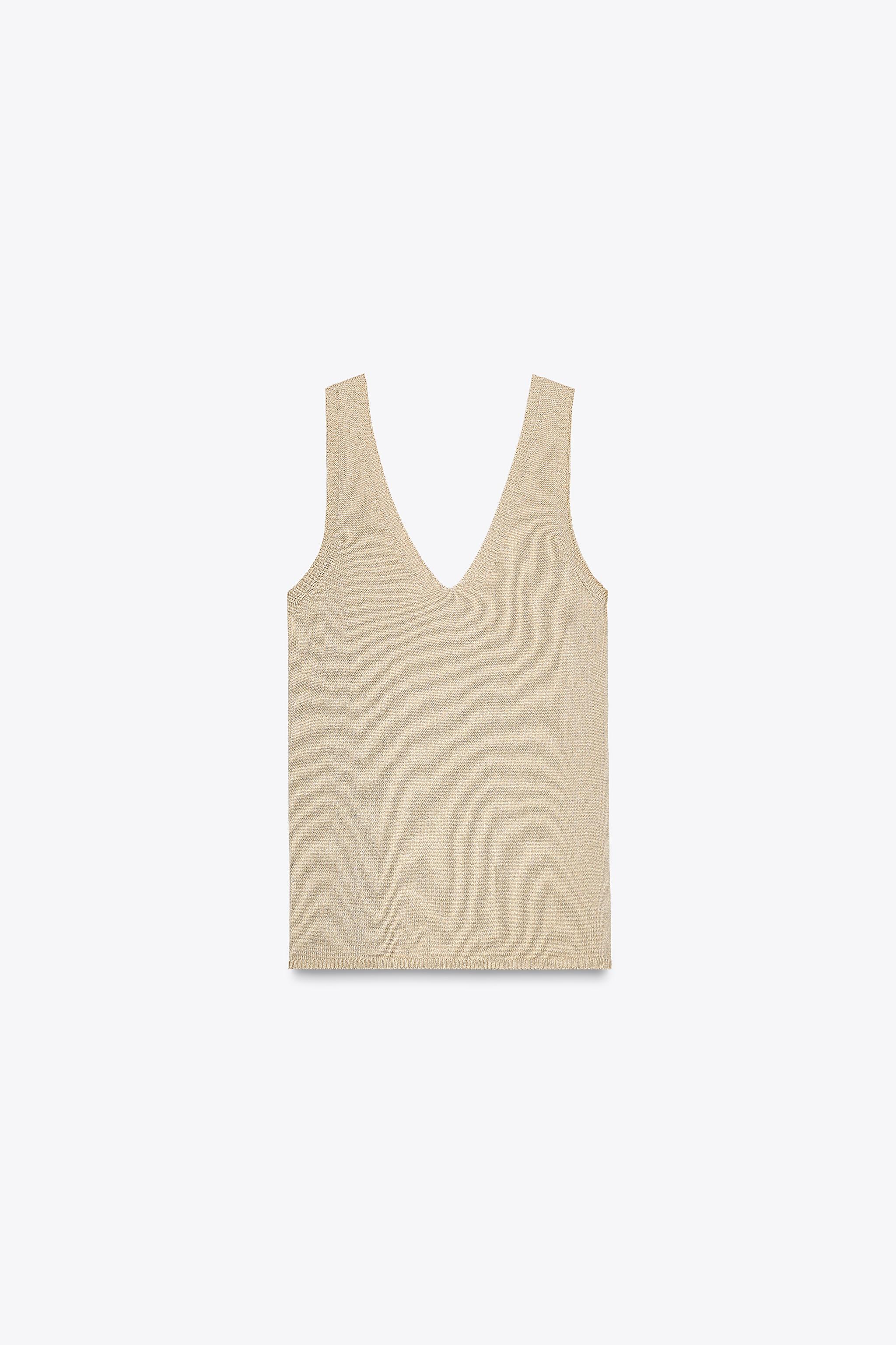 TOP EN MAILLE SANS MANCHES