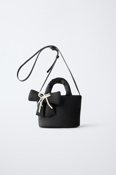 UMHÄNGETASCHE AUS NYLON MIT SCHLEIFE - Schwarz von Zara