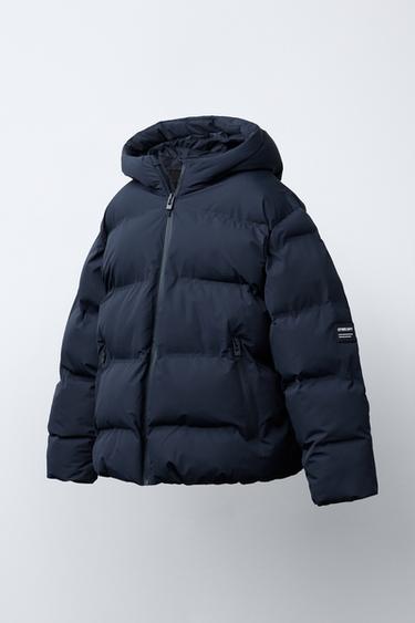 WATER-REPELLENT LABELLED PADDED COAT - Navy blue by Zara - Image 1
