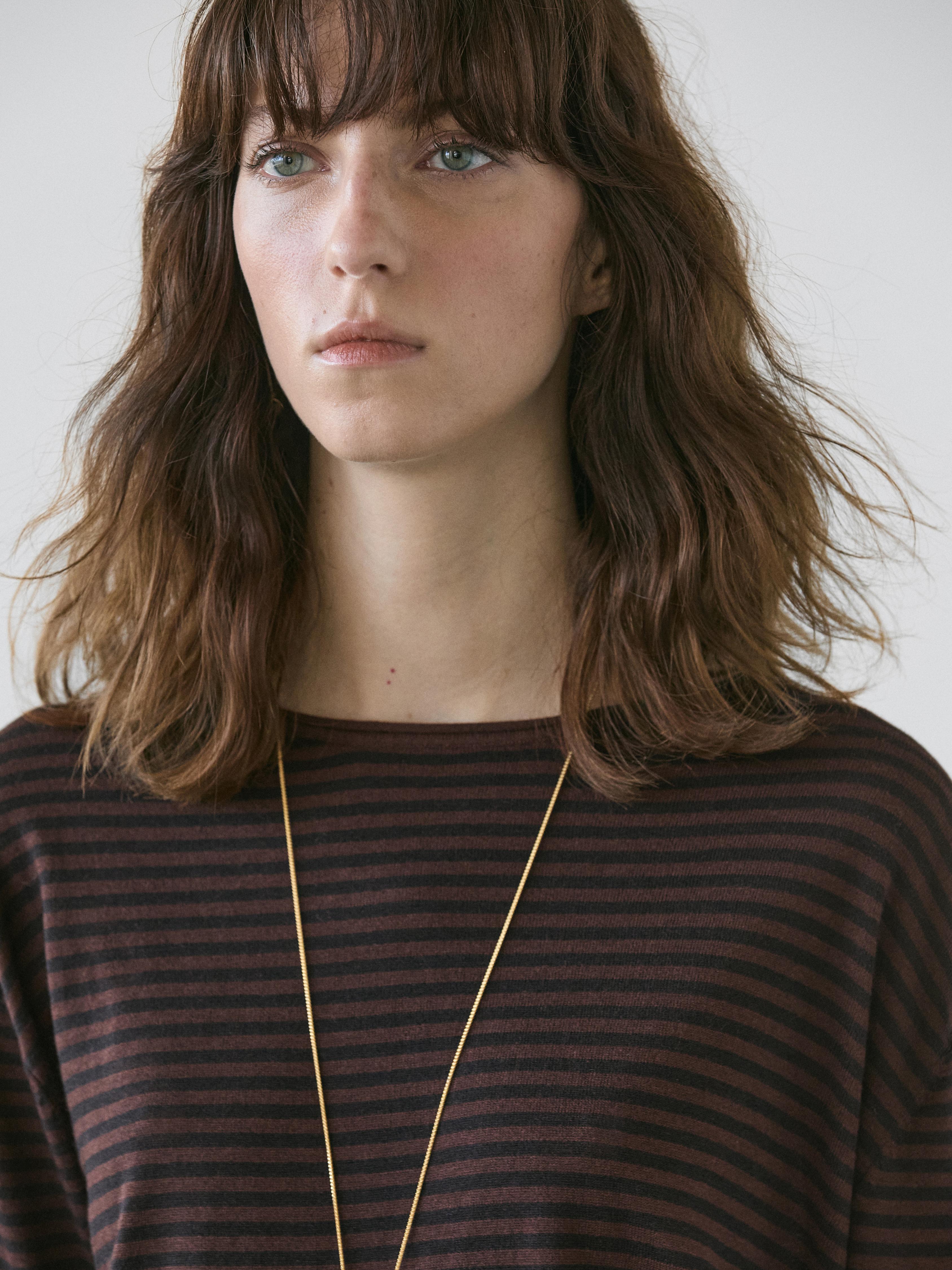 Pull en maille rayée coton mélangée