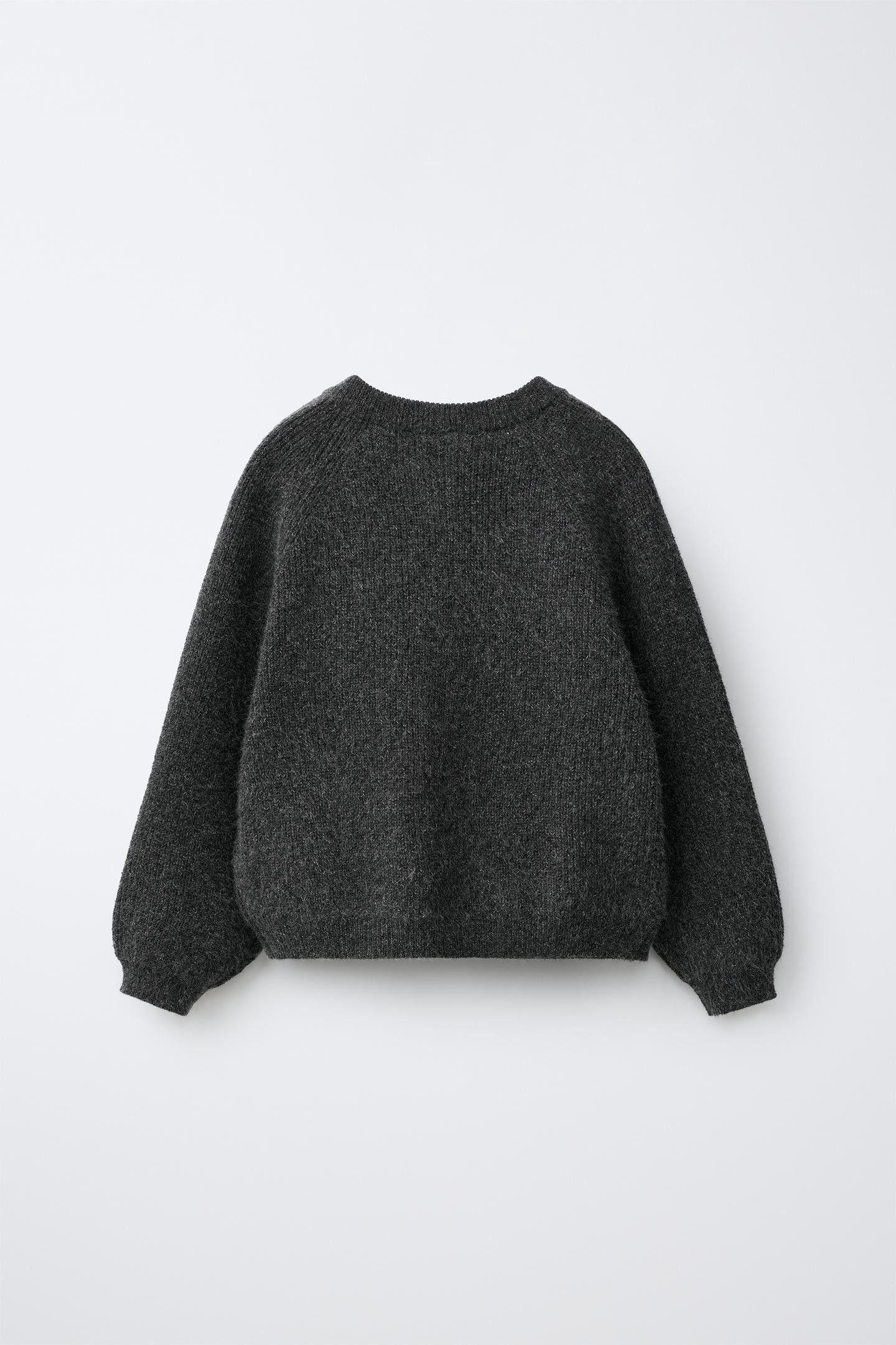 Детские свитеры Zara Velvet Bows Cardingan, цвет: Серый меланжевый — фото 3