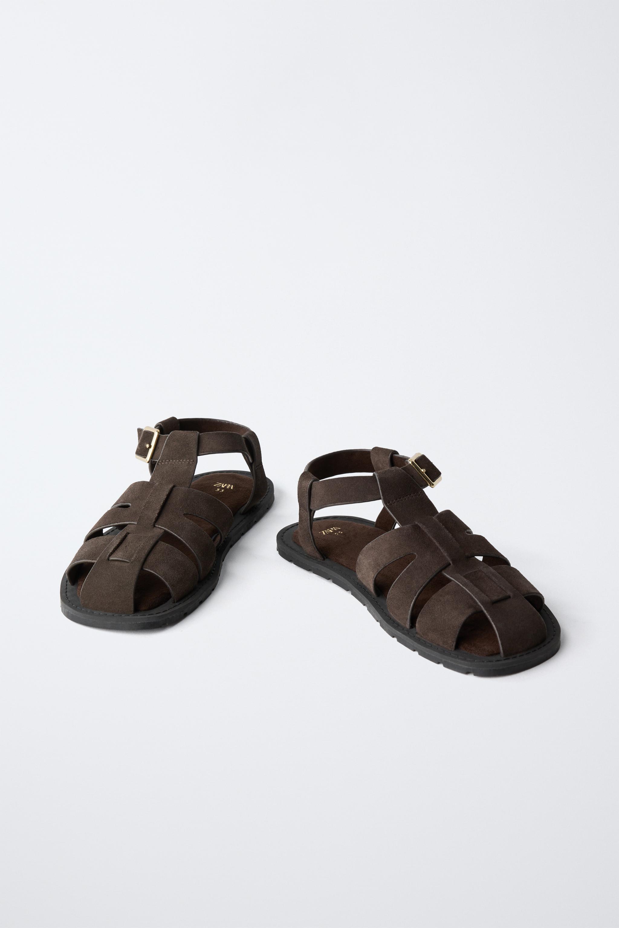 SANDALES STYLE PLAGE EN CUIR