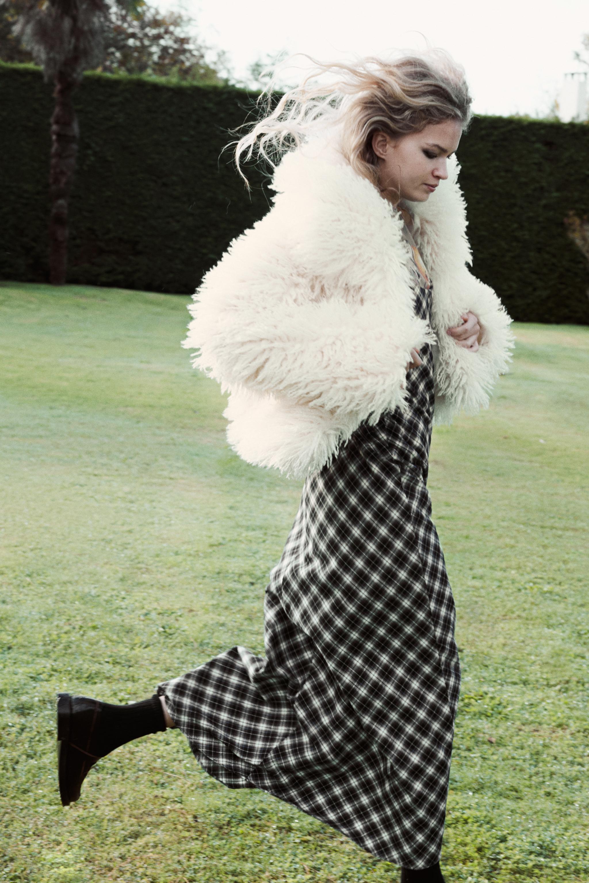 フランネルチェック柄ワンピース - エクリュ/ブラック | ZARA Japan / 日本 