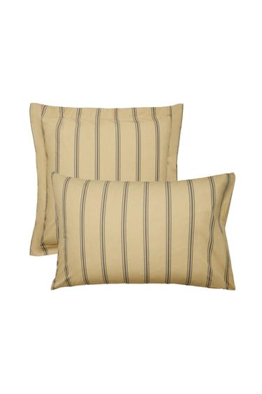 STRIPED PERCALE PILLOWCASE (300 THREAD COUNT) - Yellow by Zara