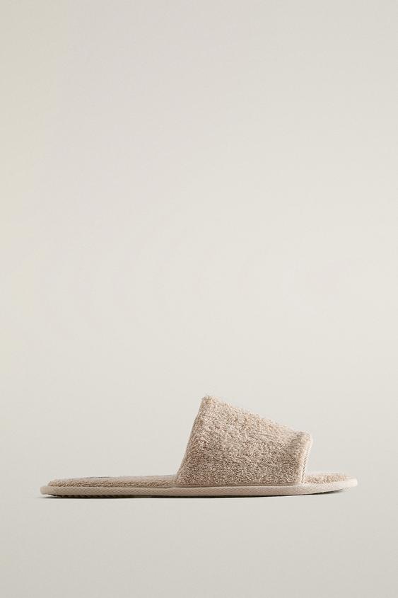 OPEN TOWEL BATH SLIPPERS - Beige by Zara - Image 0