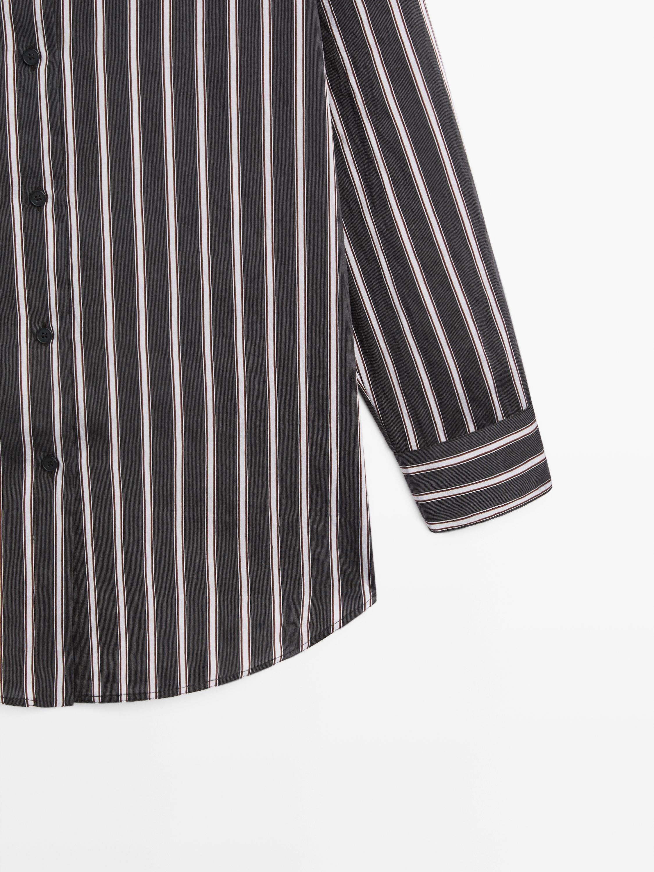 Striped loose-fitting shirt