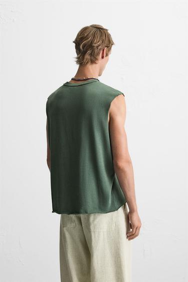 KNIT TANK T-SHIRT - Greenish by Zara - Image 2