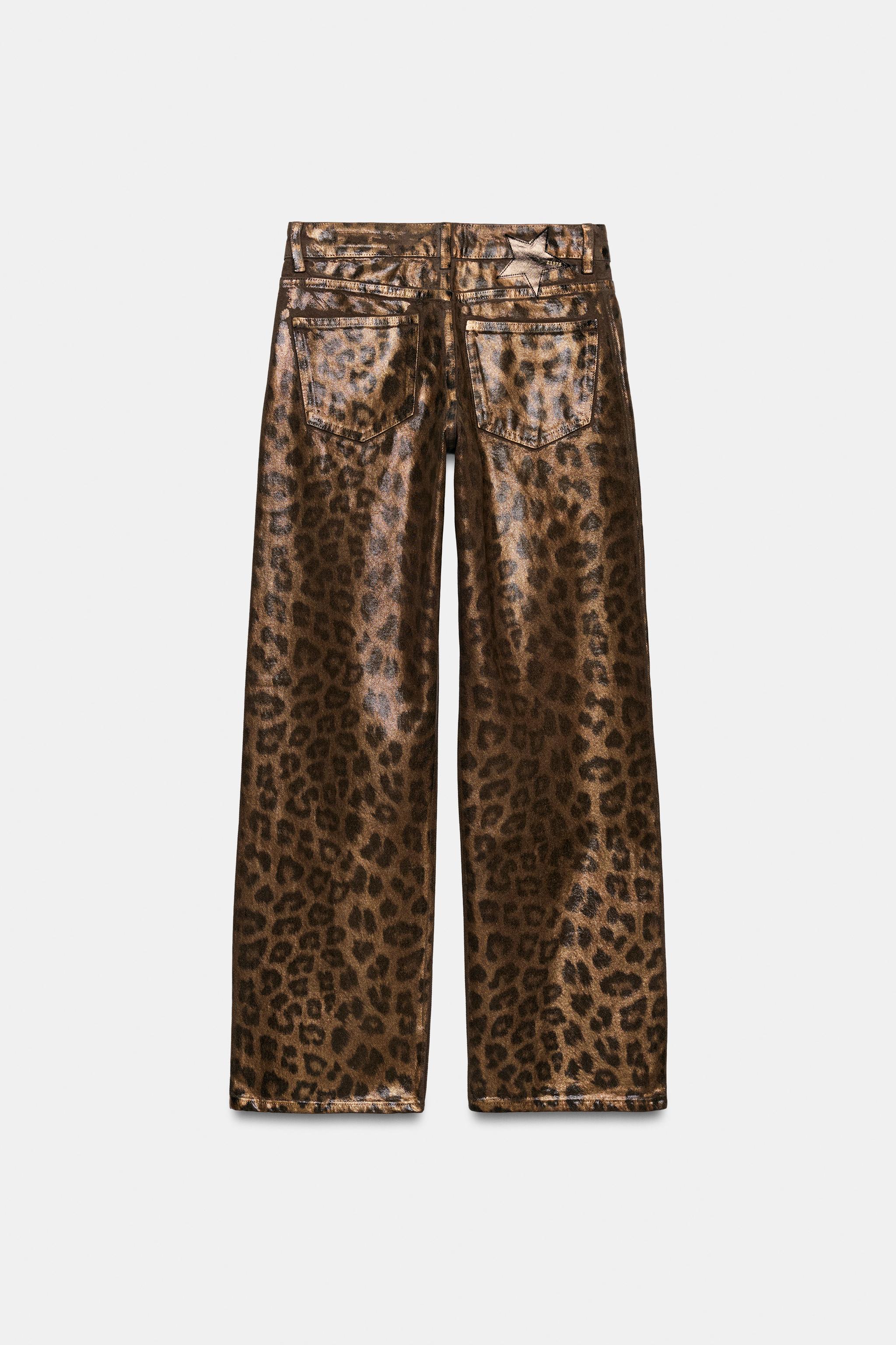 Zara Z1975 HAYVAN DESENLİ ORTA BEL STRAIGHT JEAN görsel 7
