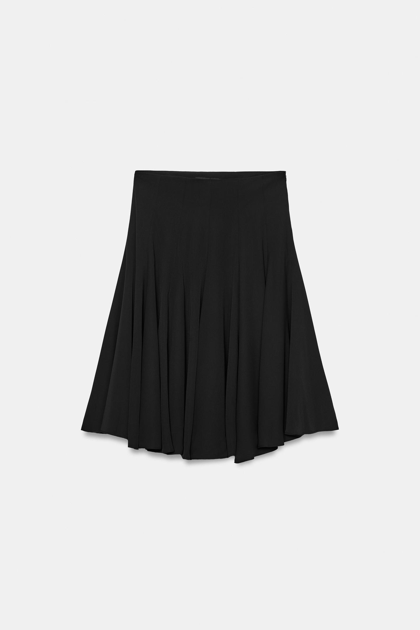 Женская юбка Zara ZW Collection MIDI Volume, цвет: Чёрный — фото 7