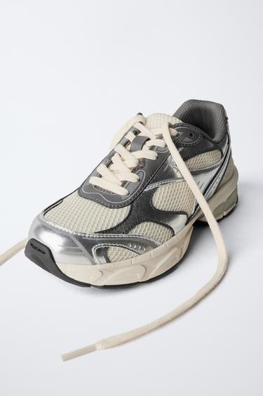 MESH SPORTS TRAINERS - Silver by Zara - Image 2