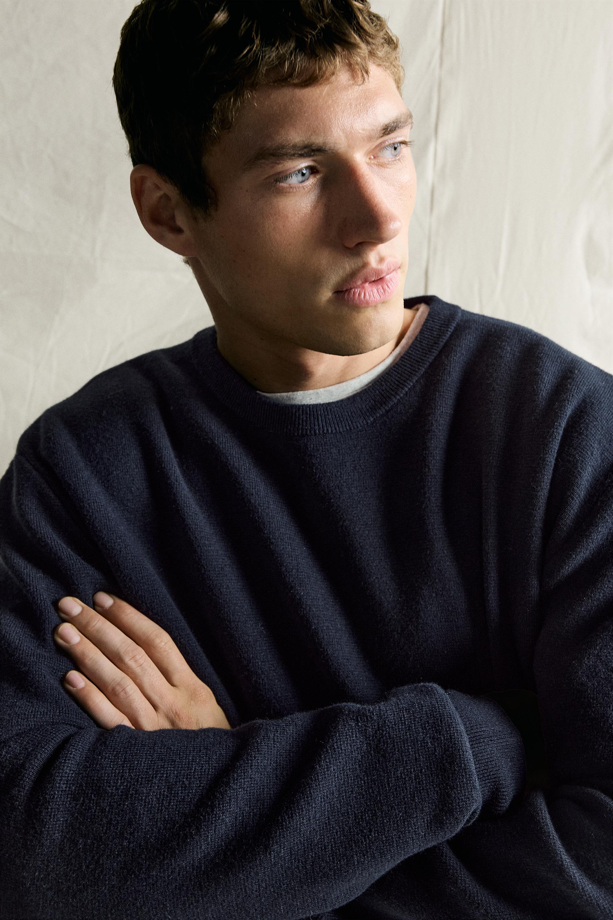 COTTON-WOOL COMPACT-KNIT JUMPER