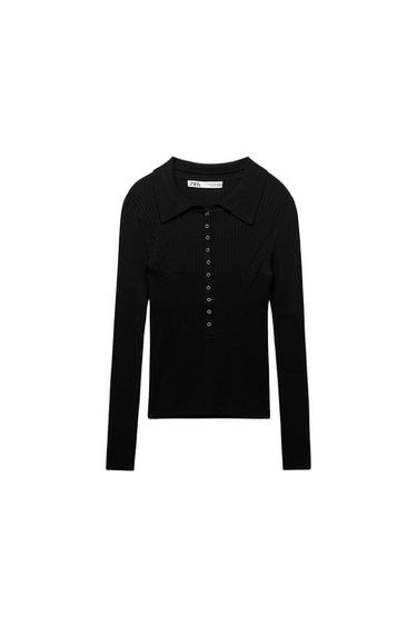 RIBBED KNIT POLO