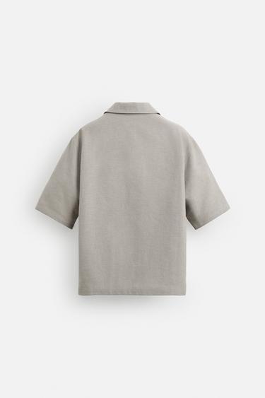 CHEMISE POLO RELAXED FIT - Gris moyen de Zara - Image 7