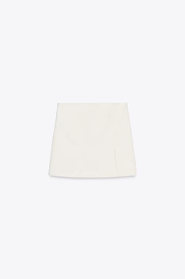 SKORT WITH SLIT AT THE HEM - Ecru by Zara