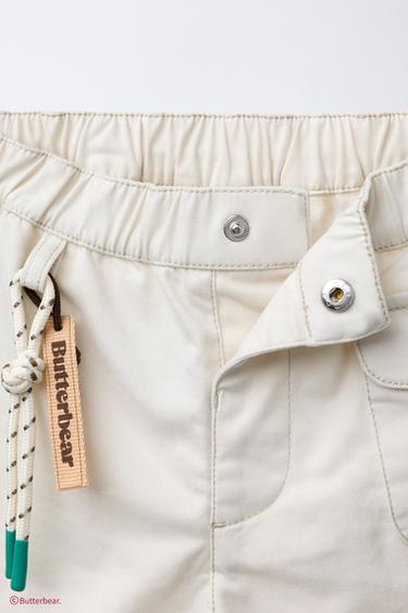 STRETCH STRAIGHT CHARM BUTTERBEAR © BERMUDA SHORTS - Ecru by Zara - Image 2