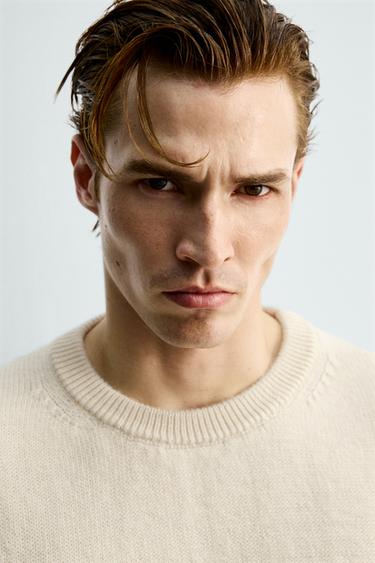 Zara LIMITED EDITION TEXTURED JUMPER - Ecru