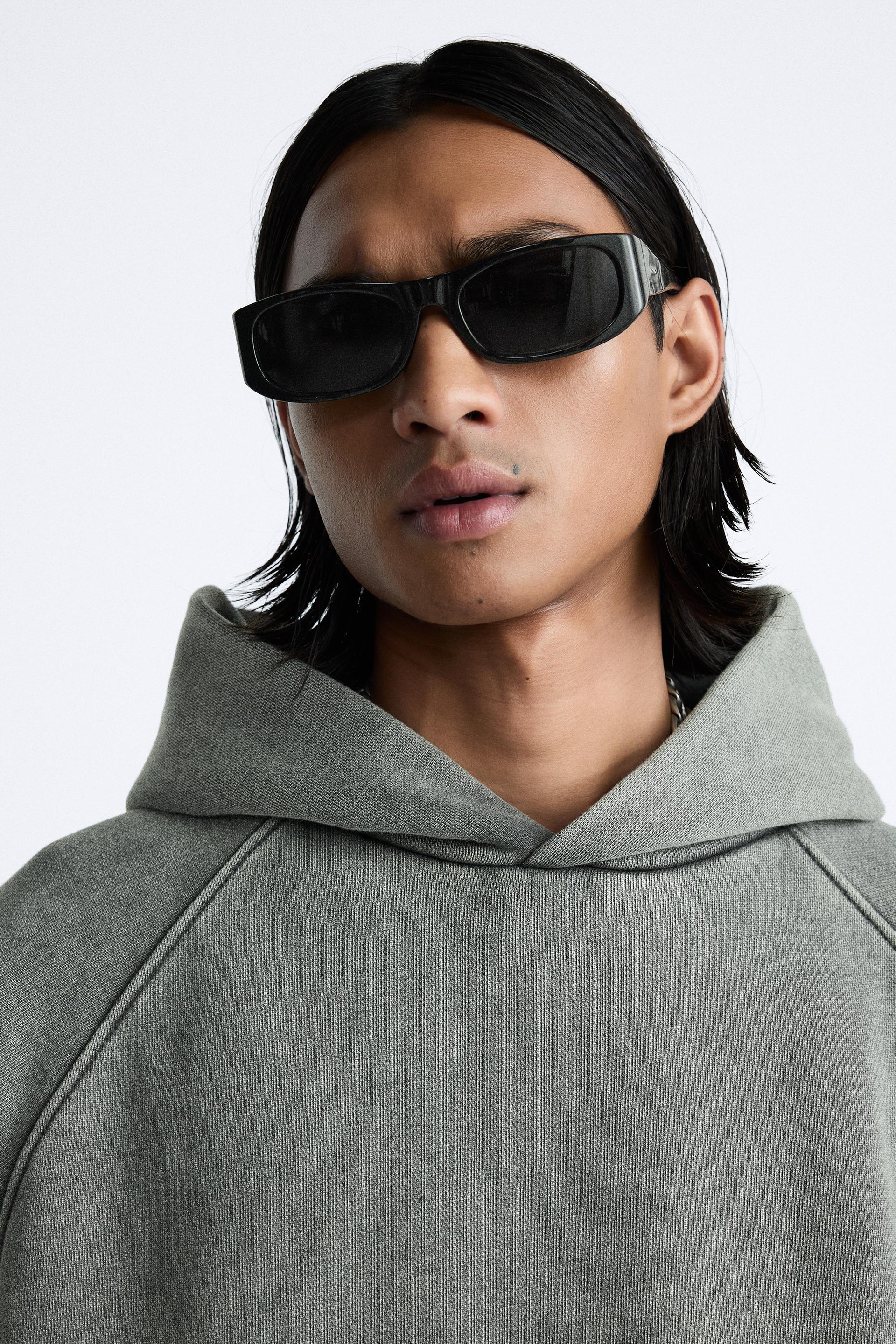 BOXY FIT HOODED SWEATSHIRT - Dark gray