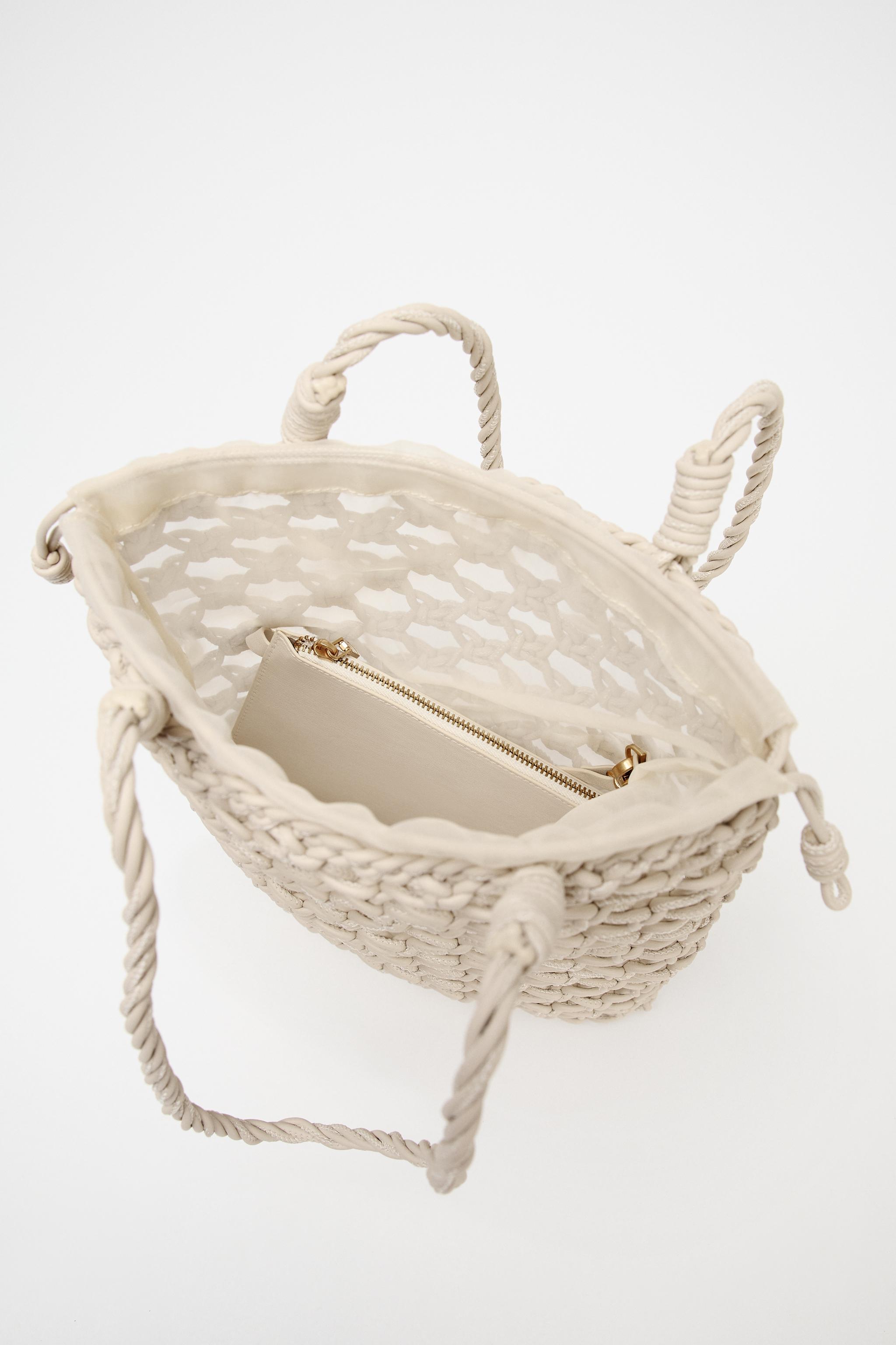 BRAIDED SHOPPER - Ecru | ZARA United Kingdom