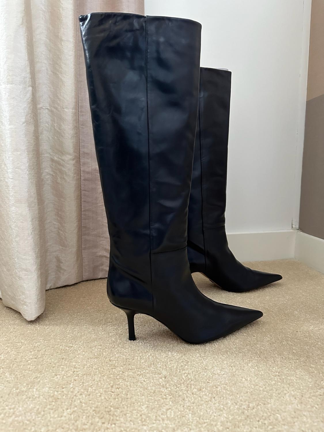 LEATHER HIGH-HEEL BOOTS - Image 3