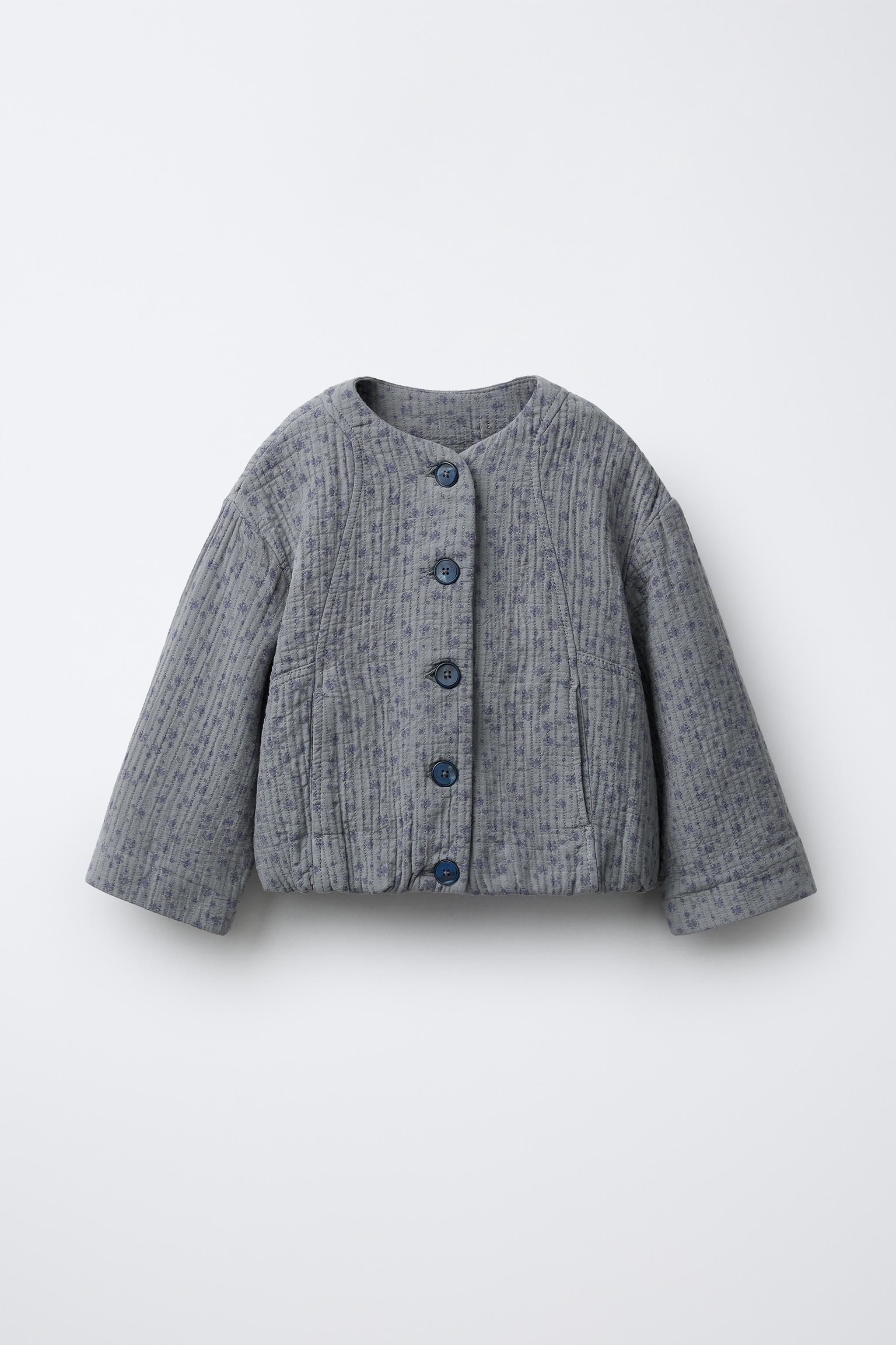 テクスチャーシャツジャケット フローラルテクスチャーシャツジャケット - グレイッシュ | ZARA