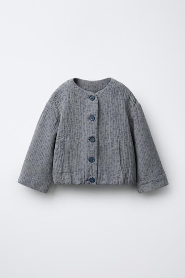 Zara TEXTURED FLORAL OVERSHIRT - Grayish