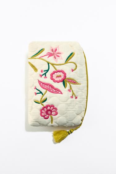 NÉCESSAIRE ACOLCHOADA BORDADOS CONTRASTE - Cru da Zara