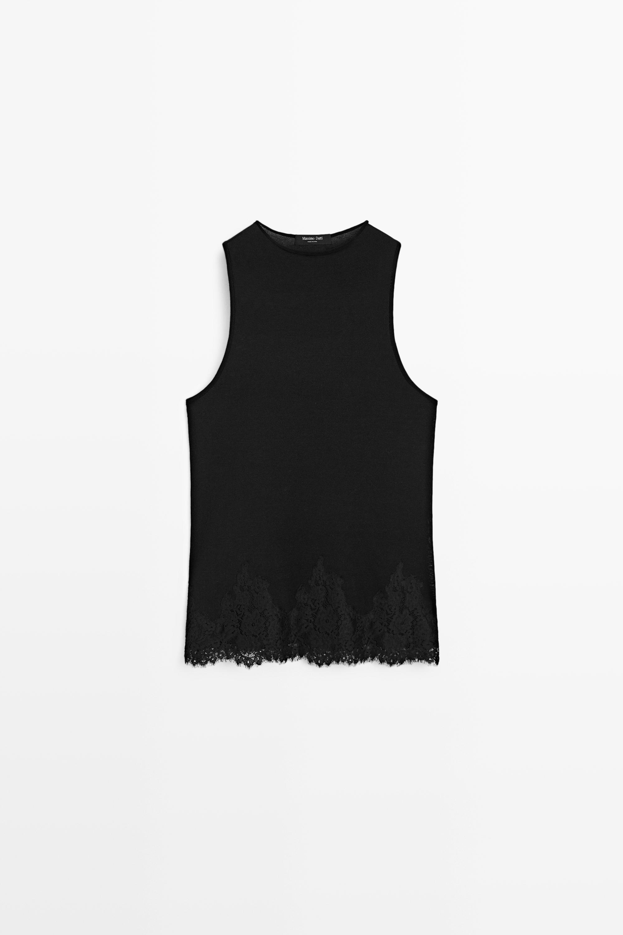 Lace detail halter top
