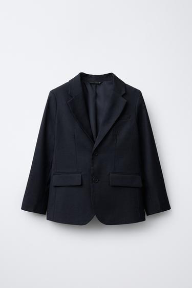 Zara 紋理西裝外套 - 藍色 - 圖片 0