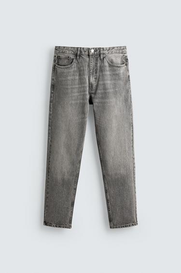 JEAN SLIM COURT - Gris de Zara