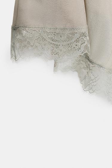 GEORGETTE LACE TOP - Grey by Zara - Image 6