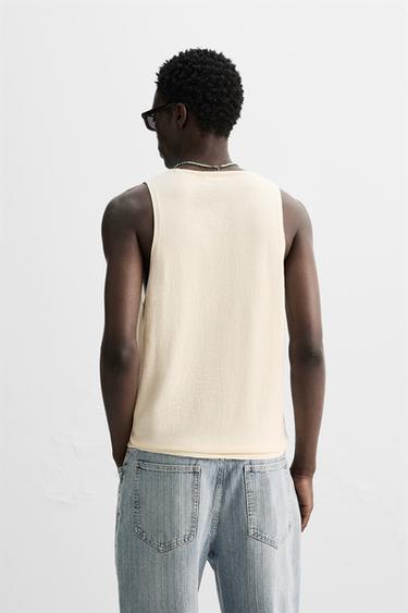 DÉBARDEUR EN MAILLE LÉGÈRE - Écru de Zara - Image 2
