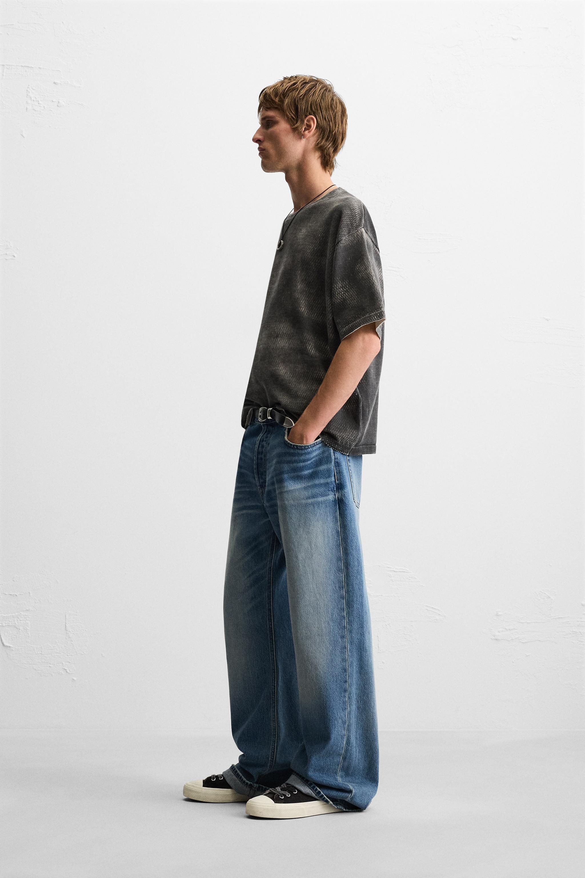 ウォッシュ加工プリントニットTシャツ - エクリュ | ZARA Japan