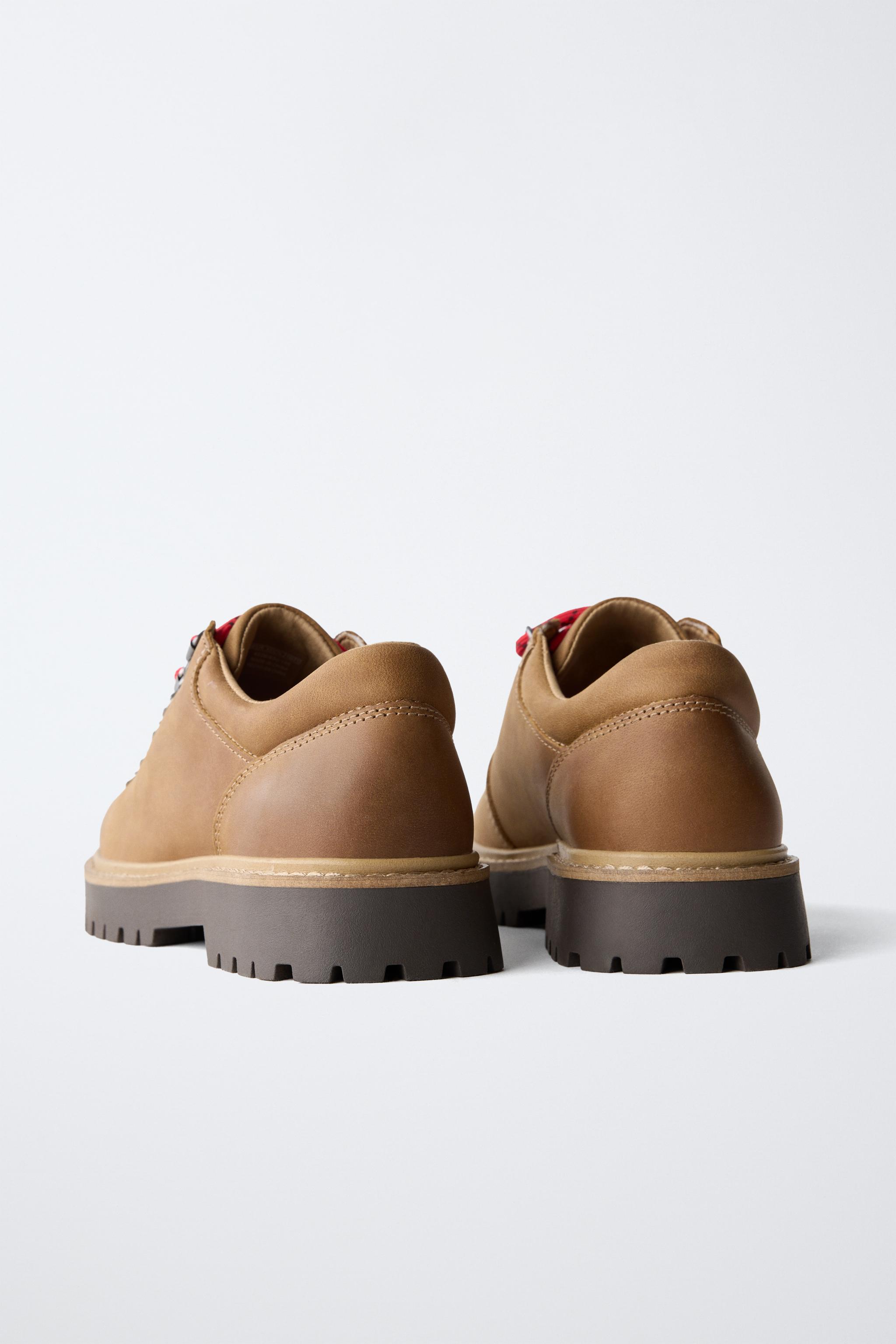 Обувь Zara LEATHER LACE-UP BLUCHER SHOES — фото 5