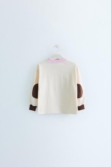 ZARA TIMELESS CONTRAST COLLAR T-SHIRT — Mid-ecru 2