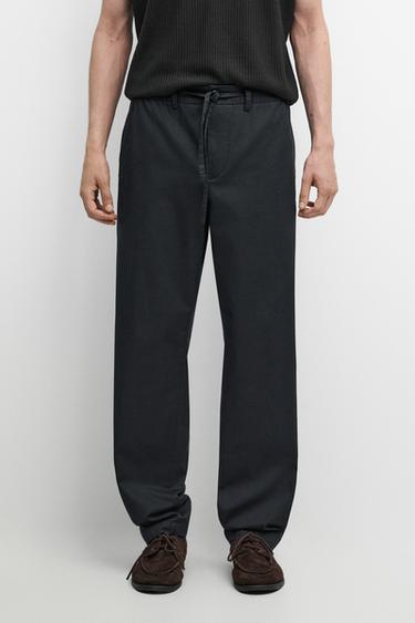 Cotton blend jogger fit pants — Navy blue 2