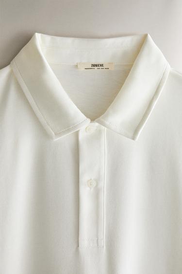 COTTON JERSEY BEACH POLO SHIRT - Oyster-white by Zara - Image 1