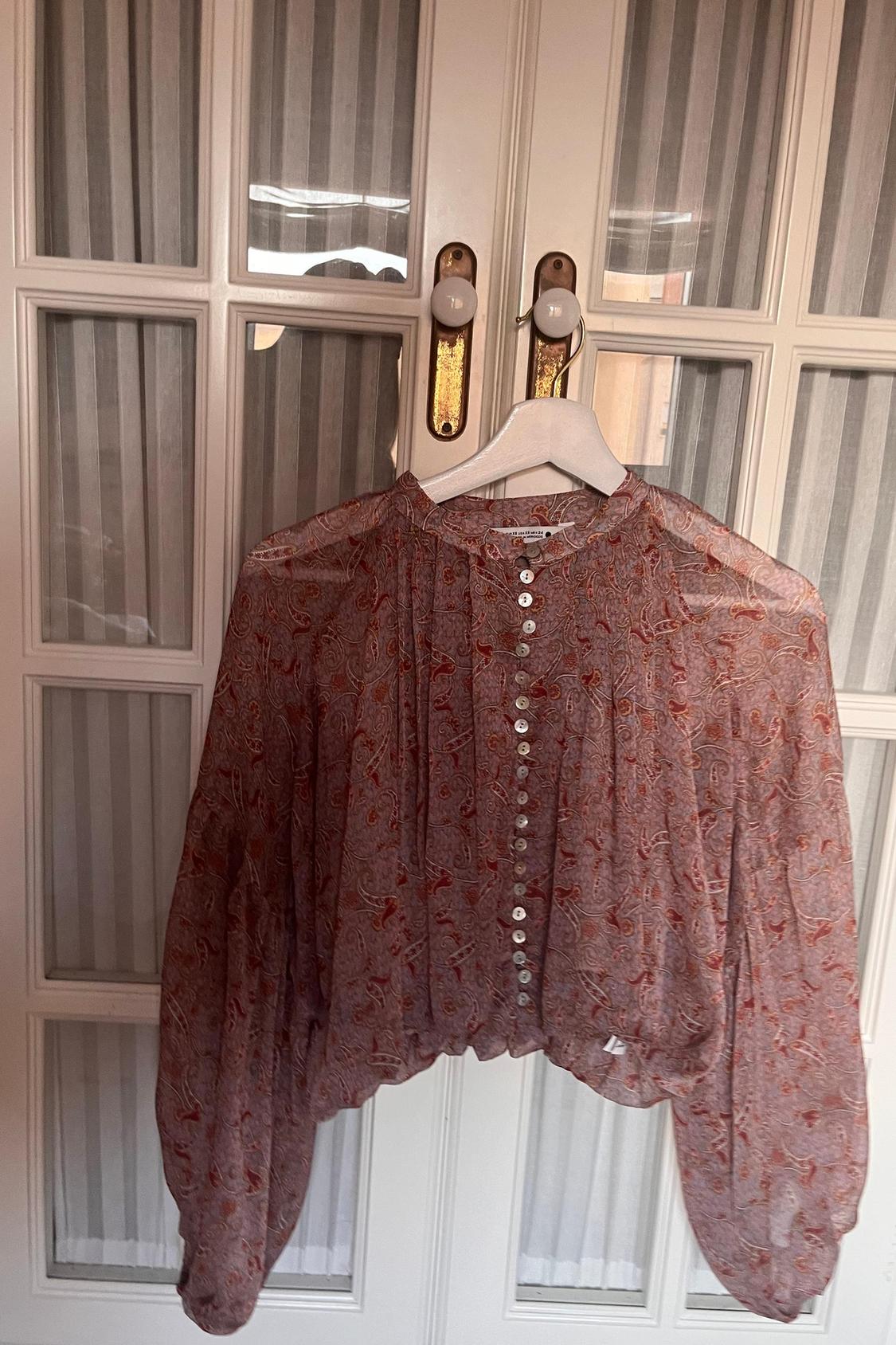 PRINTED CROPPED BLOUSE