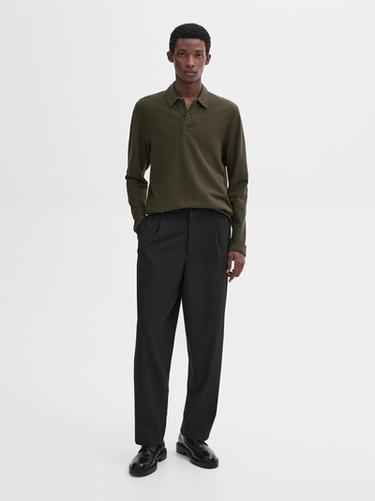 Jersey punto polo con algodón - Khaki oscuro de Zara - Imagen 0