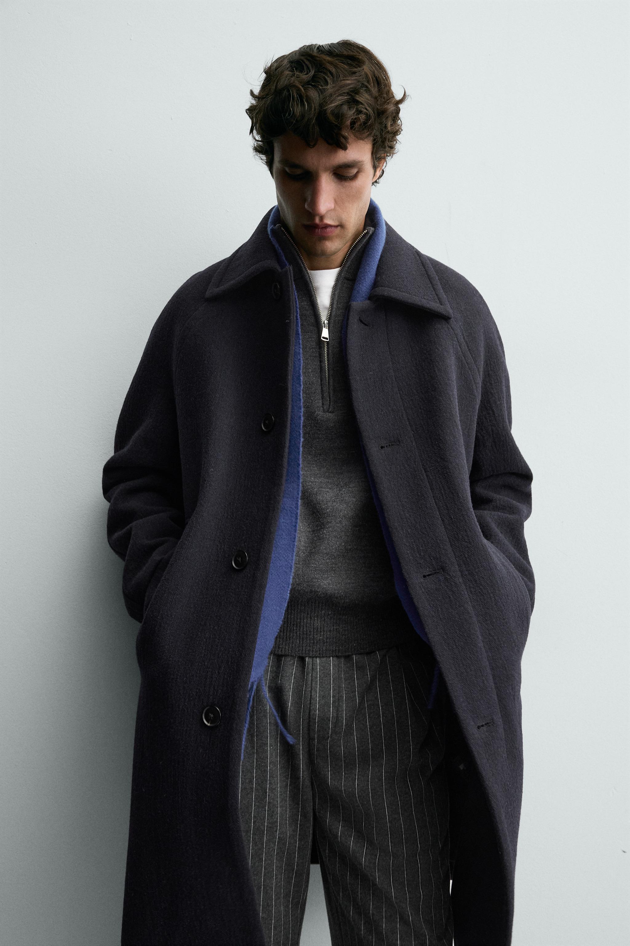 ウールブレンドコート - ネイビーブルー | ZARA Japan / 日本