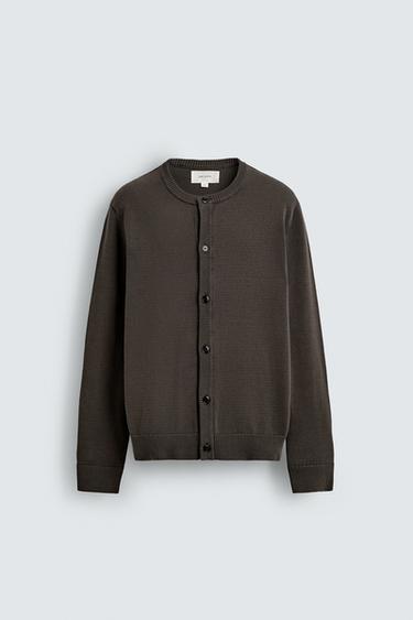 CÁRDIGAN REGULAR FIT ALGODÓN - Marrón de Zara